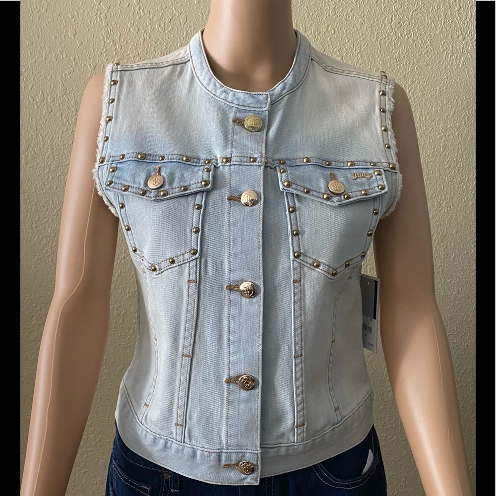 NWT JUICY COUTURE Bleached Wash Denim Jacket